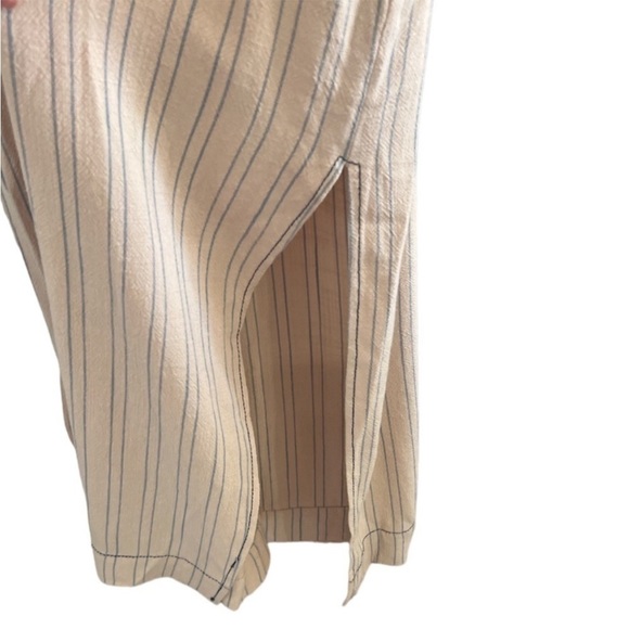 Free People Aubrey Belted Striped Shirtdress in Khaki Combo - Picture 13 of 14